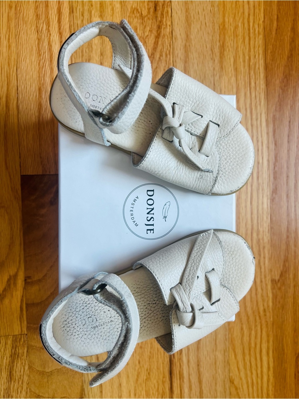 Donsje Amsterdam - Naru girls’ Leather Sandals, cream color, EU27